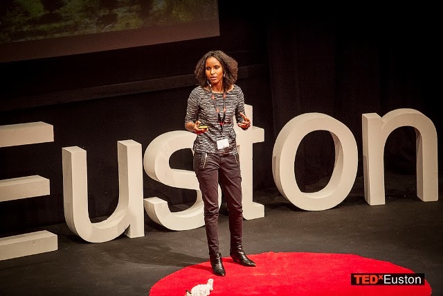 Dr Sada Mire delivering her TEDxTalk at TEDxEuston 2013 : 'Cultural Heritage: a Basic Human Need', London, 2013